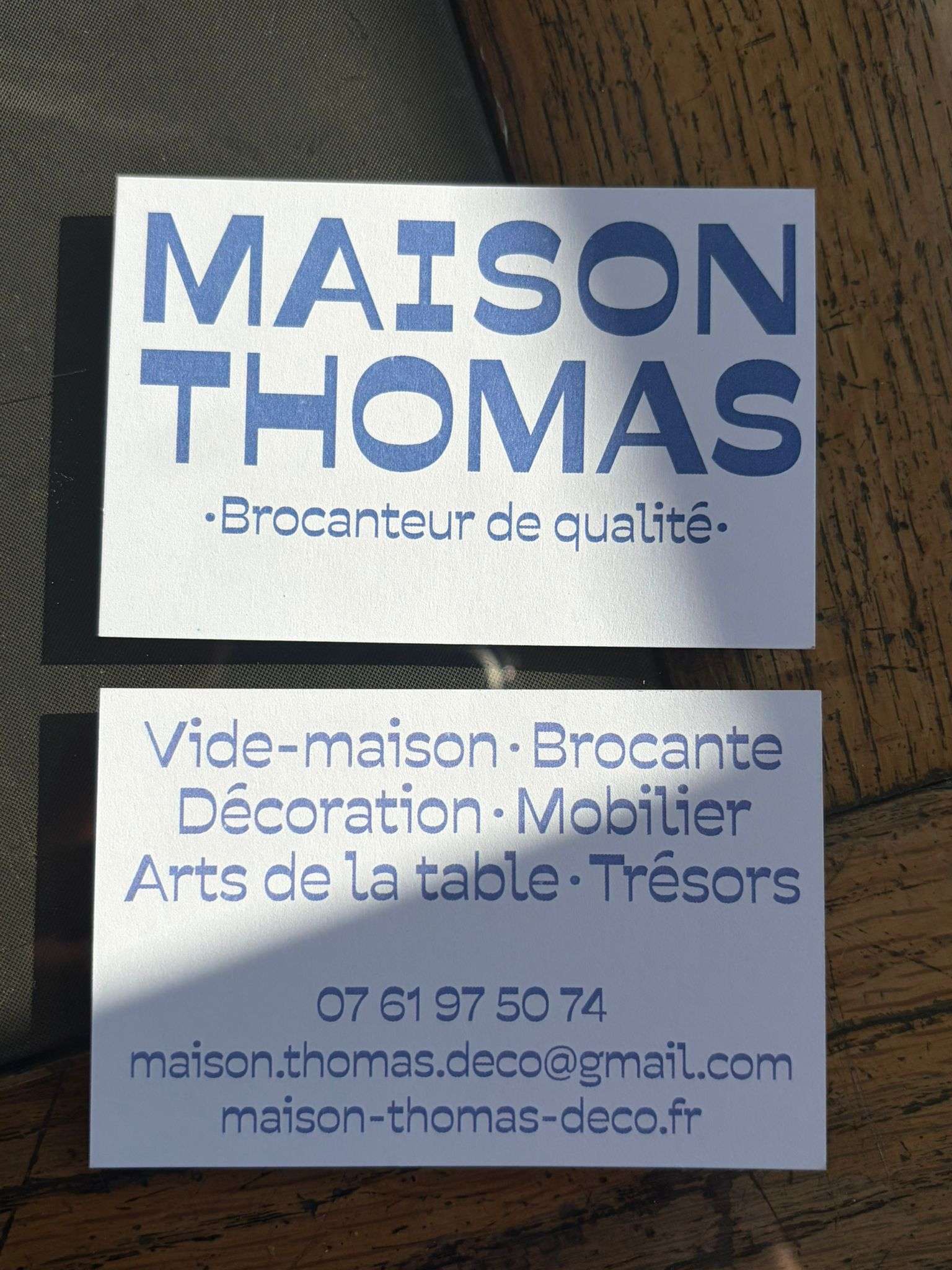 Buisness cards Maison Thomas